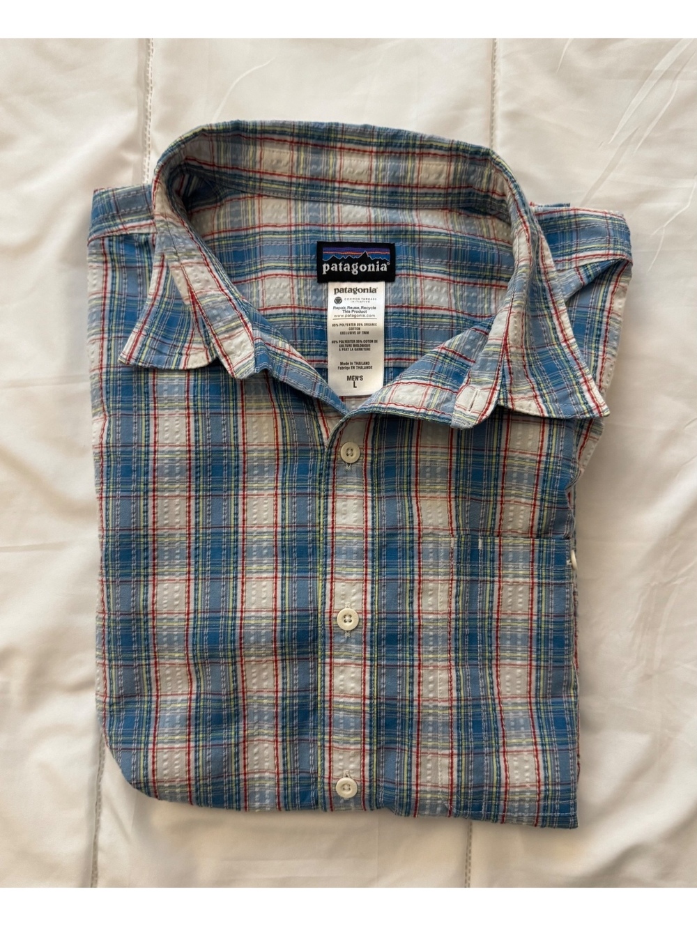 Patagonia Men's Large Short Sleeve Plaid Shirt